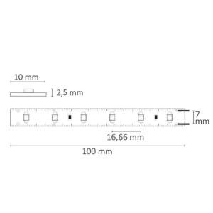 Kép 3/5 - ISOLED  SIL842 LED szalag, 24V, 2.4W, IP20, 4200K, 60 LED/m, 300 lm, 10 méter