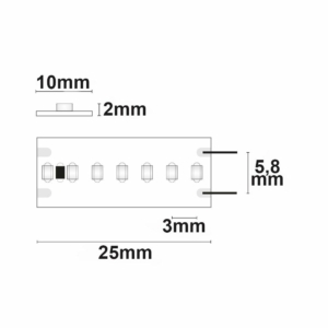 Kép 3/4 - ISOLED CRI9B Linear10 flexibilis LED szalag, 24V, 15W, IP20, kék, 280 LED/m, 5 méter