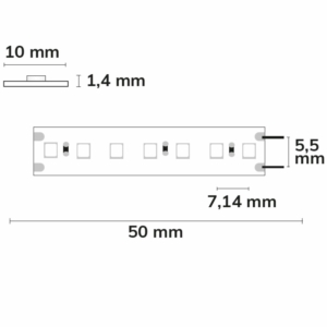 Kép 2/4 - ISOLED CRI Food flexibilis LED szalag, "Vegetable", 24V, 14.4W, IP54, 5000K, 130 LED/m