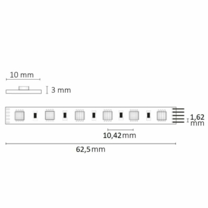Kép 3/6 - ISOLED SIL flexibilis LED szalag, 24V, 19W, RGB+2700K, 96 LED/m, 1020 lm, 5 méter