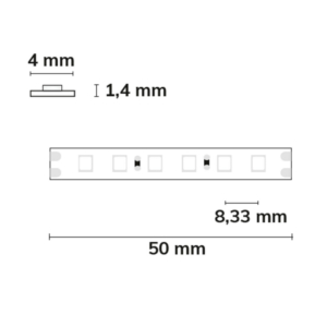 Kép 3/5 - ISOLED  CRI819 LED szalag, 24V, 15W, IP20, 1900K, 120 LED/m, 1150 lm, 5 méter
