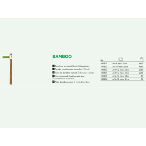 Kép 3/4 - Nortene BAMBOO bambusz termesztő karó, bambusz, 1,2 m, Ø 10-12 mm, 3 db