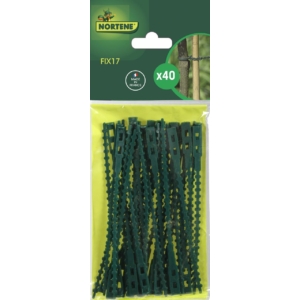 Kép 1/4 - Nortene FIX 17 műanyag kötöző, zöld, 17 cm, 40 db (K)