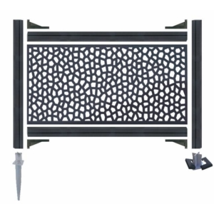 Kép 8/13 - Nortene Térelválasztó panel - dekorpanel Mosaic (100x200 cm) szürke