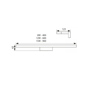 Kép 4/11 - Kanlux ASTEN tükörmegvilágító LED lámpa, 12W, ezüst, 4000K, 770 lumen, 60 cm