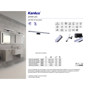 Kép 4/10 - Kanlux ASTEN tükörmegvilágító LED lámpa, 12W, fekete, 4000K, 850 lumen, 60 cm