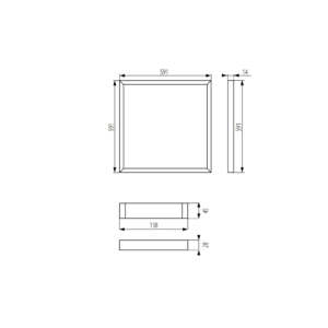 Kép 2/9 - Kanlux AVAR 6060 40W-WW Design LED panel