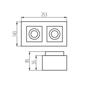Kép 4/4 - Kanlux STOBI DLP 250-B lámpa GU10 (K)