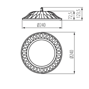 Kép 5/5 - Kanlux HIBO LED High Bay csarnokvilágító 50W, 4000K, 4500lm
