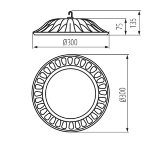 Kép 5/5 - Kanlux HIBO LED High Bay csarnokvilágító 100W, 4000K, 9000lm