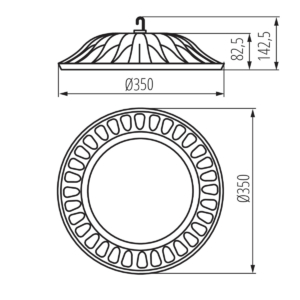 Kép 5/5 - Kanlux HIBO LED High Bay csarnokvilágító 150W, 4000K, 13500lm