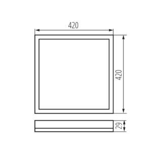 Kép 4/4 - Kanlux AZPO LED mennyezeti lámpa négyzet, 22W, 4000K, 2350 lm, IP54, 42 cm, fehér