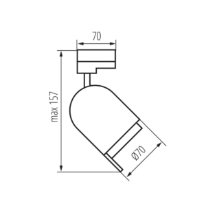 Kép 6/6 - Kanlux ATL3 ACORD sínes lámpatest 10W, GU10, fekete