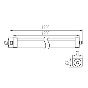 Kép 4/5 - Kanlux TP STRONG por és páramentes LED lámpatest 48W, 4000K, 6500 lm, 120 cm