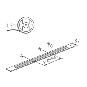 Kép 3/3 - Kanlux COB LED szalag 12V, 680 lm, 4000K, 8W, IP65, 5 méter