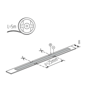 Kép 3/3 - Kanlux COB LED szalag 12V, 760 lm, 4000K, 8W, 5 méter