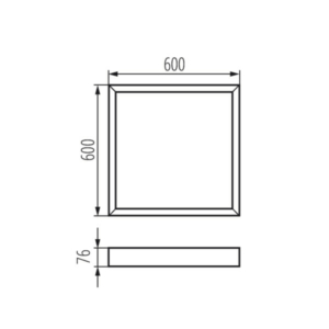 Kép 6/6 - Kanlux ADTR-H kiemelő keret LED panelhez, 60x60x7.6cm, összeszerelt, fehér