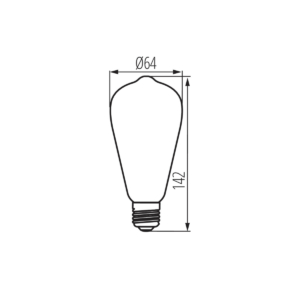 Kép 3/3 - Kanlux XLED LED filament fényforrás, 4W, 1800K, 250 lm, ST64