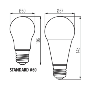Kép 3/3 - Kanlux IQ-LED fényforrás, E27, 19W, 2700K, 2458 lm, A67