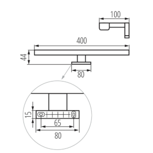 Kép 3/4 - Kanlux Astim LED tükörmegvilágító 8 W, 4000K, ezüst, 660 lumen, 40 cm