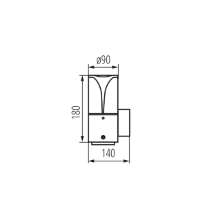 Kép 10/10 - Kanlux PRESO kültéri oldafali lámpa grafit, E27, 10W, IP44, 18 cm