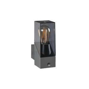 Kép 1/4 - Kanlux LAVEN kültéri oldafali lámpa grafit, E27, 10W, IP44, 28 cm, PIR