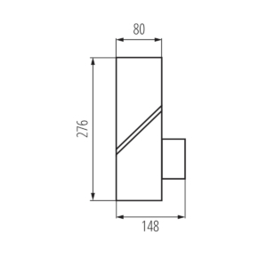 Kép 4/4 - Kanlux LAVEN kültéri oldafali lámpa grafit, E27, 10W, IP44, 28 cm, PIR