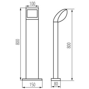 Kép 10/10 - Kanlux ABETE LED kültéri állólámpa fekete, 7W, 4000K, 540 lm, IP44, 80 cm