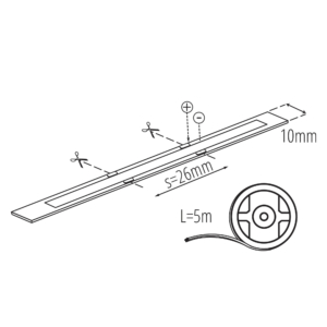 Kép 7/7 - Kanlux 24V COB LED szalag, 14W, CCT, 608LED, 1020 lm, 10 mm, IP65