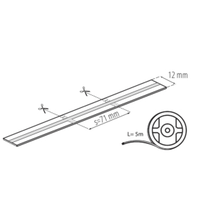 Kép 8/8 - Kanlux 24V COB LED szalag, 18W, RGB+4000K, 784LED, 12 mm, IP65