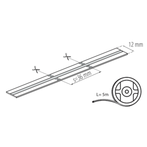 Kép 9/9 - Kanlux 24V COB LED szalag, 21W, RGB+CCT, 840LED, 12 mm, IP65