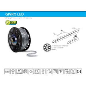 Kép 2/6 - Kanlux Givro LED fénykábel 36 LED/2,5W (50 méter) sárga