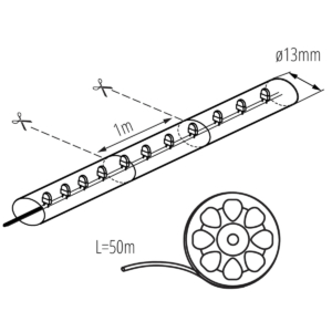 Kép 3/6 - Kanlux Givro LED fénykábel 36 LED/2,5W (50 méter) meleg fehér