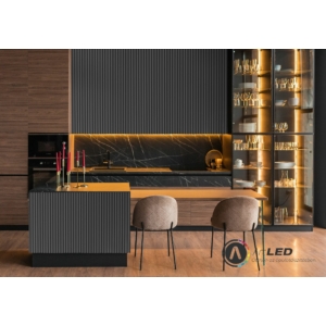 Kép 4/6 - Lamelio INFINITY ONDA lamella panel, fehér, festhető, 12.2 x 270 cm
