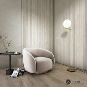 Kép 6/6 - Lamelio INFINITY ONDA lamella panel, fehér, festhető, 12.2 x 270 cm