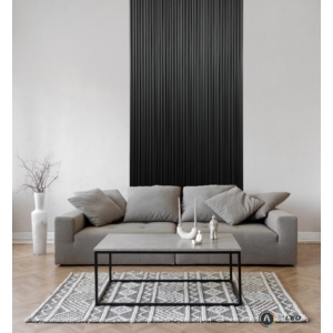 Kép 3/8 - Lamelio ONDA lamella panel, fekete, 12.2 x 270 cm