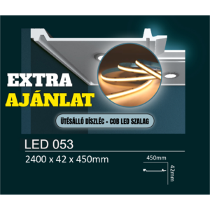 Kép 1/7 - EXTRA kedvezmény csomag - LED053 rejtett világításos díszléc + COB LED szalag