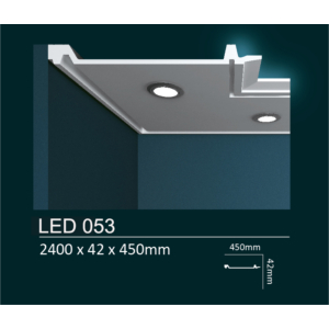 Kép 1/7 - Dubai Decor LED053 rejtett világításos díszléc 2400 x 42 x 450 mm