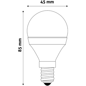 Kép 5/5 - Entac LED Mini Globe izzó E14 6,5W 4000K, 550 lumen (K)