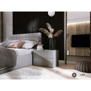 Kép 2/10 - Lamelio OLMO lamella panel, fekete, 12.2 x 270 cm