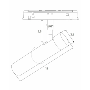 Kép 2/10 - MAXLIGHT Track Magnetic 48V-os sínrendszeres spot lámpa, állítható, 8W, 3000K, 578 lm,  Ø3.5 cm, fekete