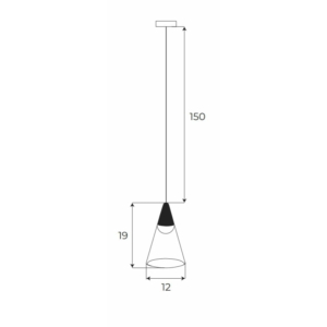Kép 3/11 - MAXLIGHT Track Magnetic 48V-os sínrendszeres függő lámpa, 6W, 3000K, 187 lm, 169 cm, fekete, DALI