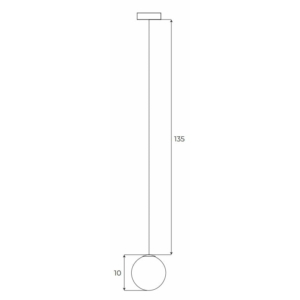 Kép 3/11 - MAXLIGHT Track Magnetic 48V-os sínrendszeres függő lámpa, 6W, 3000K, 525 lm, 145 cm, fekete, DALI