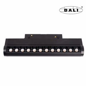 Kép 1/11 - MAXLIGHT Track Magnetic 48V-os sínrendszeres lámpa, forgatható, 12W, 3000K, 525 lm, 24 cm, fekete, DALI