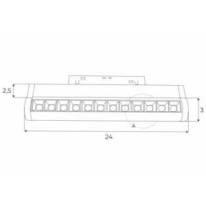 Kép 3/11 - MAXLIGHT Track Magnetic 48V-os sínrendszeres lámpa, forgatható, 12W, 3000K, 525 lm, 24 cm, fekete, DALI