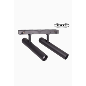 Kép 1/10 - MAXLIGHT Track Magnetic 48V-os sínrendszeres dupla spot lámpa, állítható, 2x5W, 3000K, 767 lm,  Ø2.5 cm, fekete, DALI