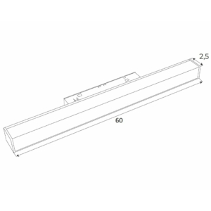 Kép 3/3 - MAXLIGHT Track Magnetic 48V-os sínrendszeres lámpa, 18W, 3000K, 1126 lm, 60 cm, fehér