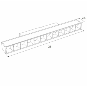 Kép 3/3 - MAXLIGHT Track Magnetic 48V-os sínrendszeres lámpa, 12W, 3000K, 666 lm, 23 cm, fehér
