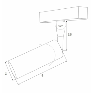 Kép 4/4 - MAXLIGHT Track Magnetic 48V-os sínrendszeres spot lámpa, állítható, 5W, CCT, 361 lm, Ø3 cm, fehér, ZIGBEE