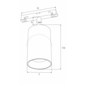 Kép 4/4 - MAXLIGHT Track Magnetic 48V-os sínrendszeres spot lámpa, állítható, 20W, CCT, 1332 lm, Ø7 cm, fehér, ZIGBEE